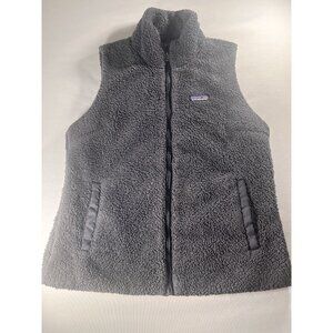 Patagonia Large Gray Fleece Vest Unisex Retro Pile Sherpa Full Zip